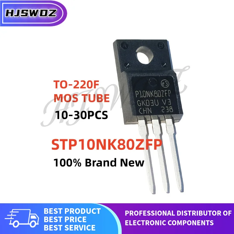 10~30Pcs P10NK80ZFP STP10NK80ZFP TO-220F MOSFET field-effect transistor In Stock 100% quality