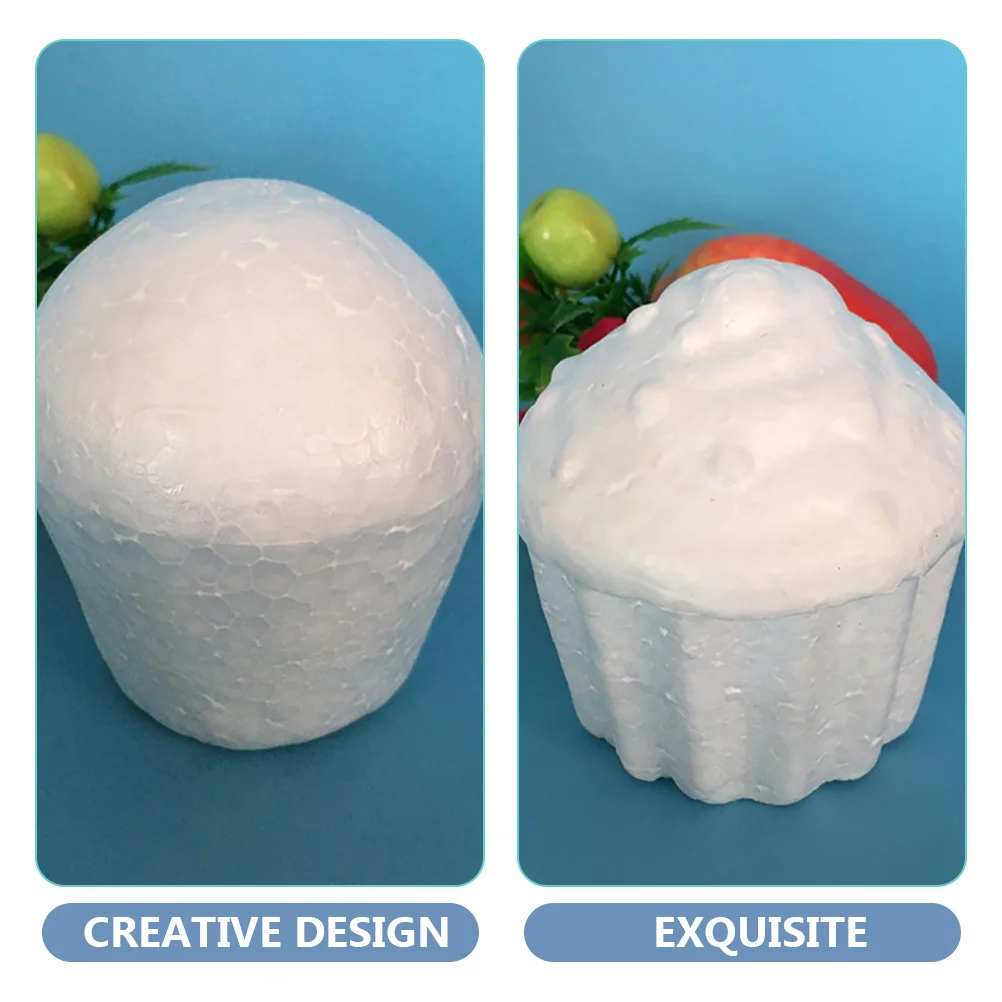 

12Pcs Foam Cake DIY Models Blank Foam Cupcakes Kids Craft Accessories for Painting Drawing and Decoration Cake DIY Model