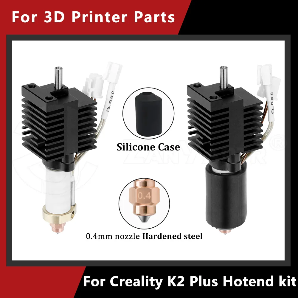 

Hotend для Creality K2 Plus Hotend, комплект керамических нагревательных блоков, 0,4 мм, цельнометаллическое встроенное быстросменное сопло 350 ° C для Creality K2