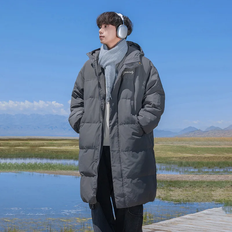 

Новые зимние водонепроницаемые хлопковые пуховые пальто длиной до колена, мужские утолщенные повседневные теплые пуховые парки с капюшоном, зимнее пальто AU-234