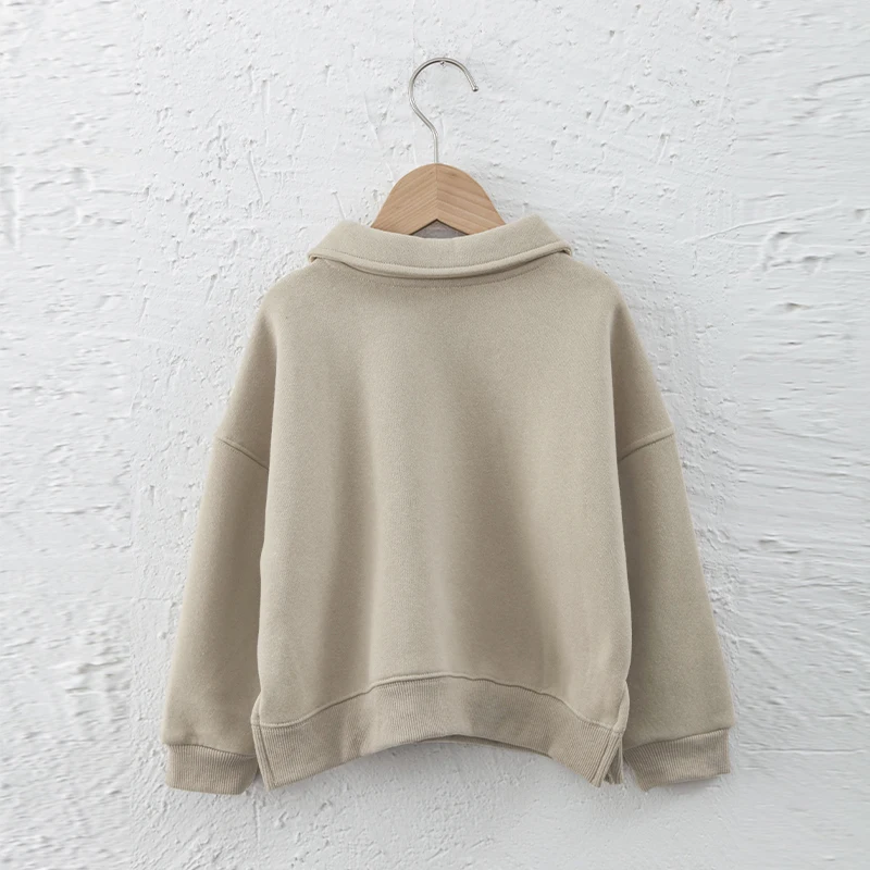 Kinder kleidung Jungen und Mädchen Baumwolle Plüsch warme Sweatshirts Herbst Winter neue Kinder Revers lässig lose Langarm pullover – Detail 23