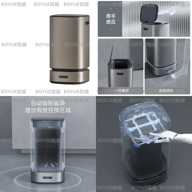 Smart Sensor Trash Can Automatic Sealing Large Capacity Waste Bin for Kitchen Bathroom Living Room Toilet Hands Free Garbage