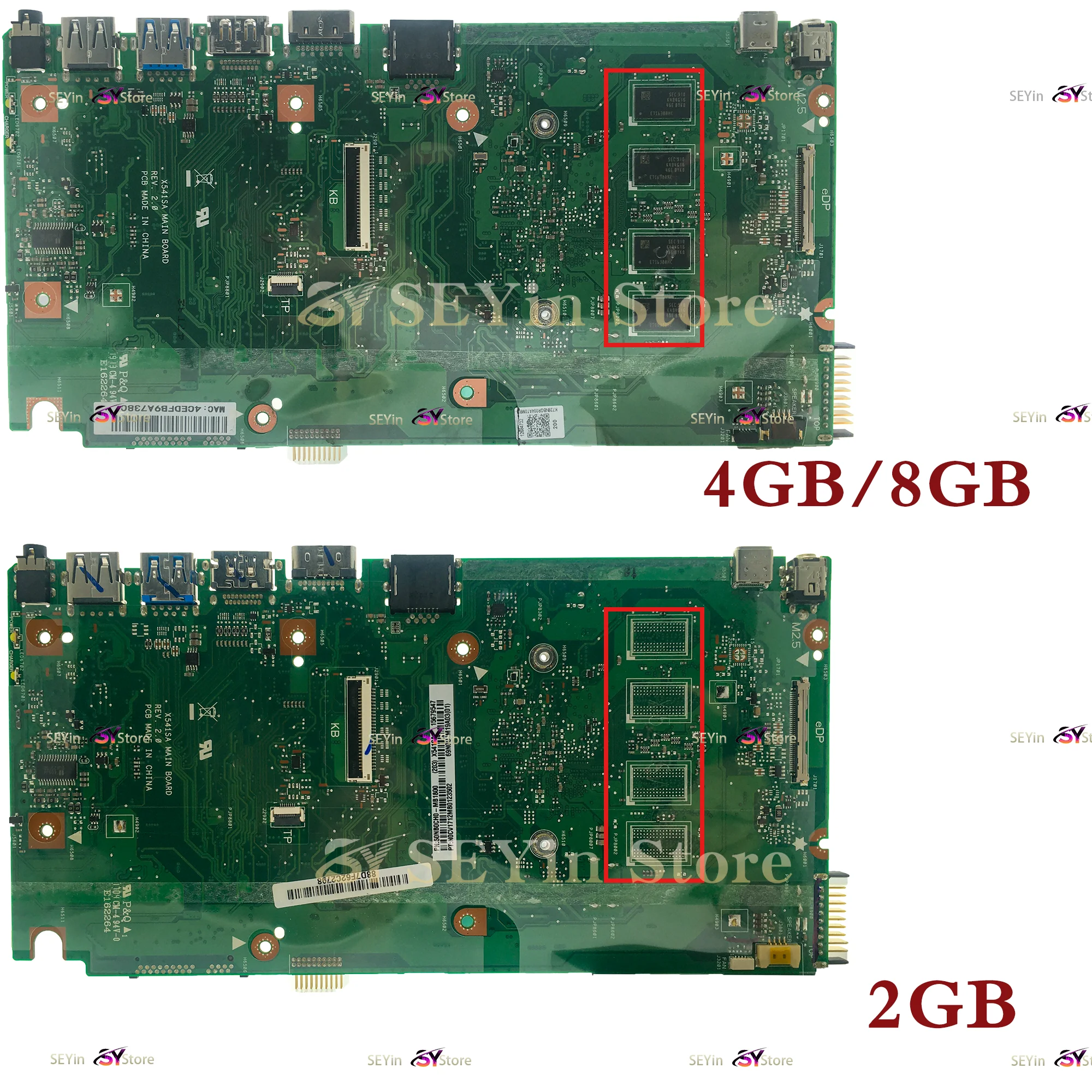 X541SA Laptop Motherboard For ASUS X541SA X541S F541S A541S Mainboard N3000 N3050/N3060 N3700/N3710 RAM-2GB/4GB/8GB 100% TEST OK