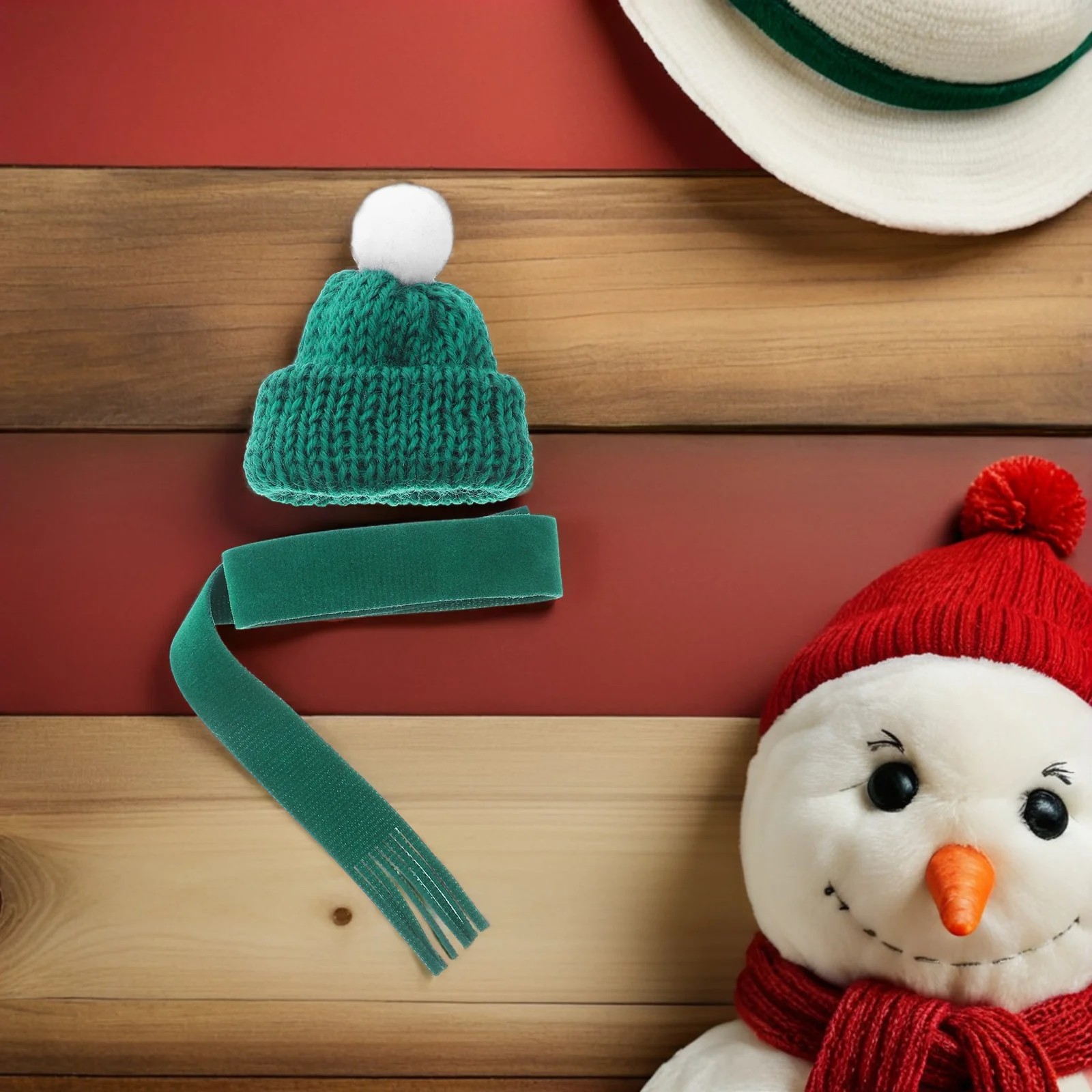 

Mini Christmas Hat Scarf Decorations Santa Hats for Craft Cute Clothes Accessory