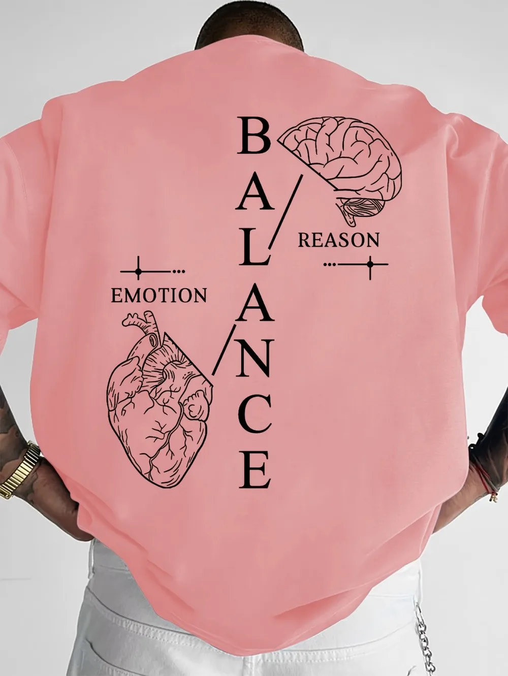 Europäisches und amerikanisches Herren-Sommer-Mode-T-Shirt mit „Balance“-Schriftzug, bequem und atmungsaktiv, Rundhals, Outdoor-Street-Top – Detail 8