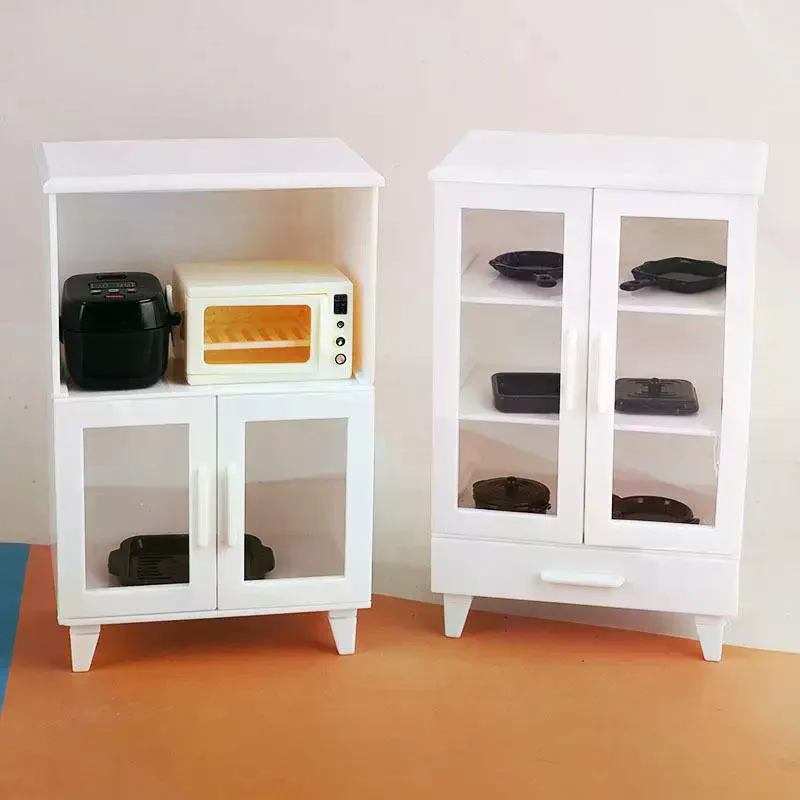 1セット 1:12 ミニチュア食品ごっこ遊びアクセサリーおもちゃ ドールハウス家具モデル キッチン遊びキット ミニチュア炊飯器 キャビネット