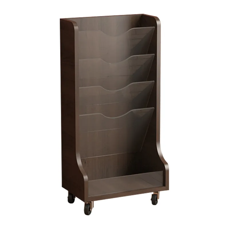 Office multi-layer document storage rack floor belt wheel data storage rack study movable book shelf