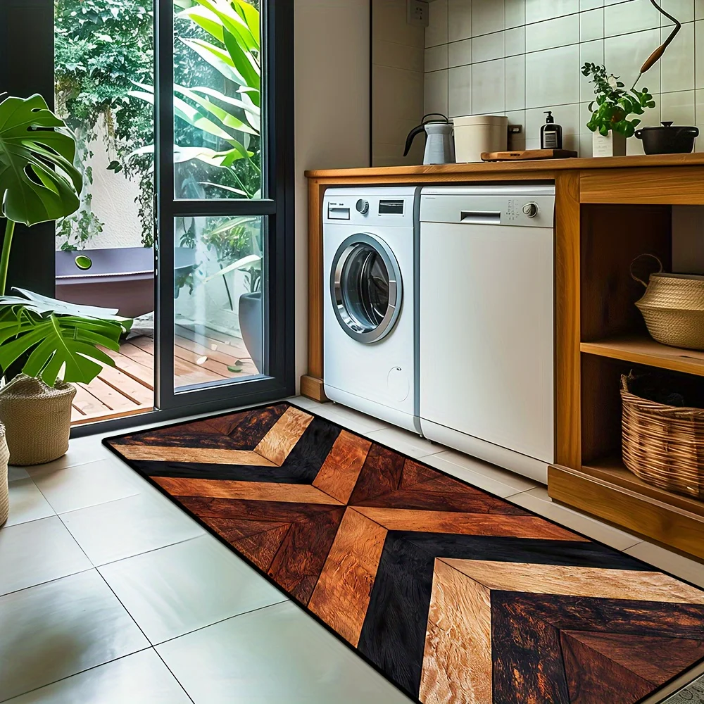 VIKAMA Corridor Running Mat Luxurious High-End Feel Long Strip Crystal Velvet Easy To Clean Kitchen Laundry Room Rug Home Decor