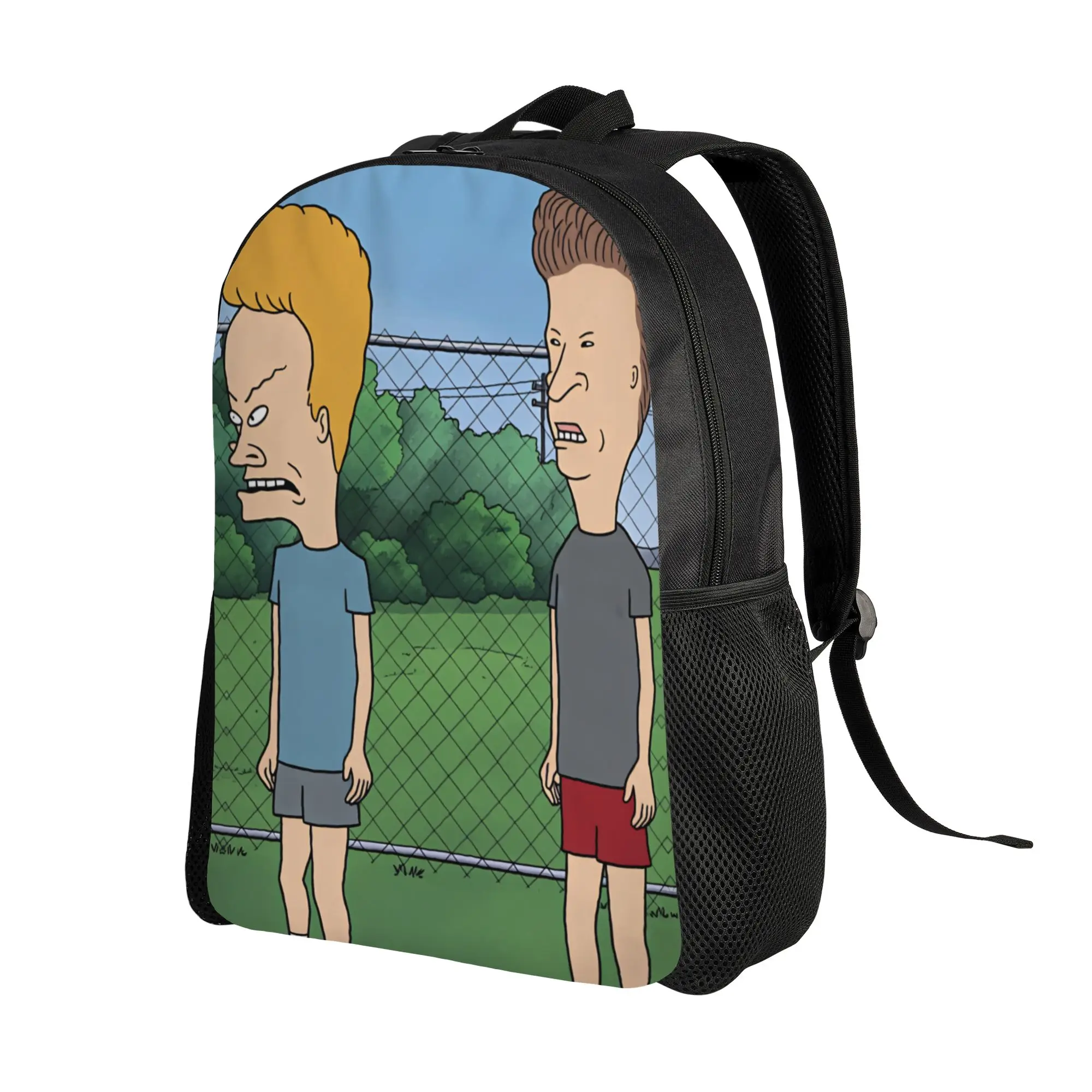 Beavis And Butt Head Outdoor Fence Scene Backpack Girl  Lightweight Backpacks Polyester Kawaii School Bags Sport Custom Rucksack