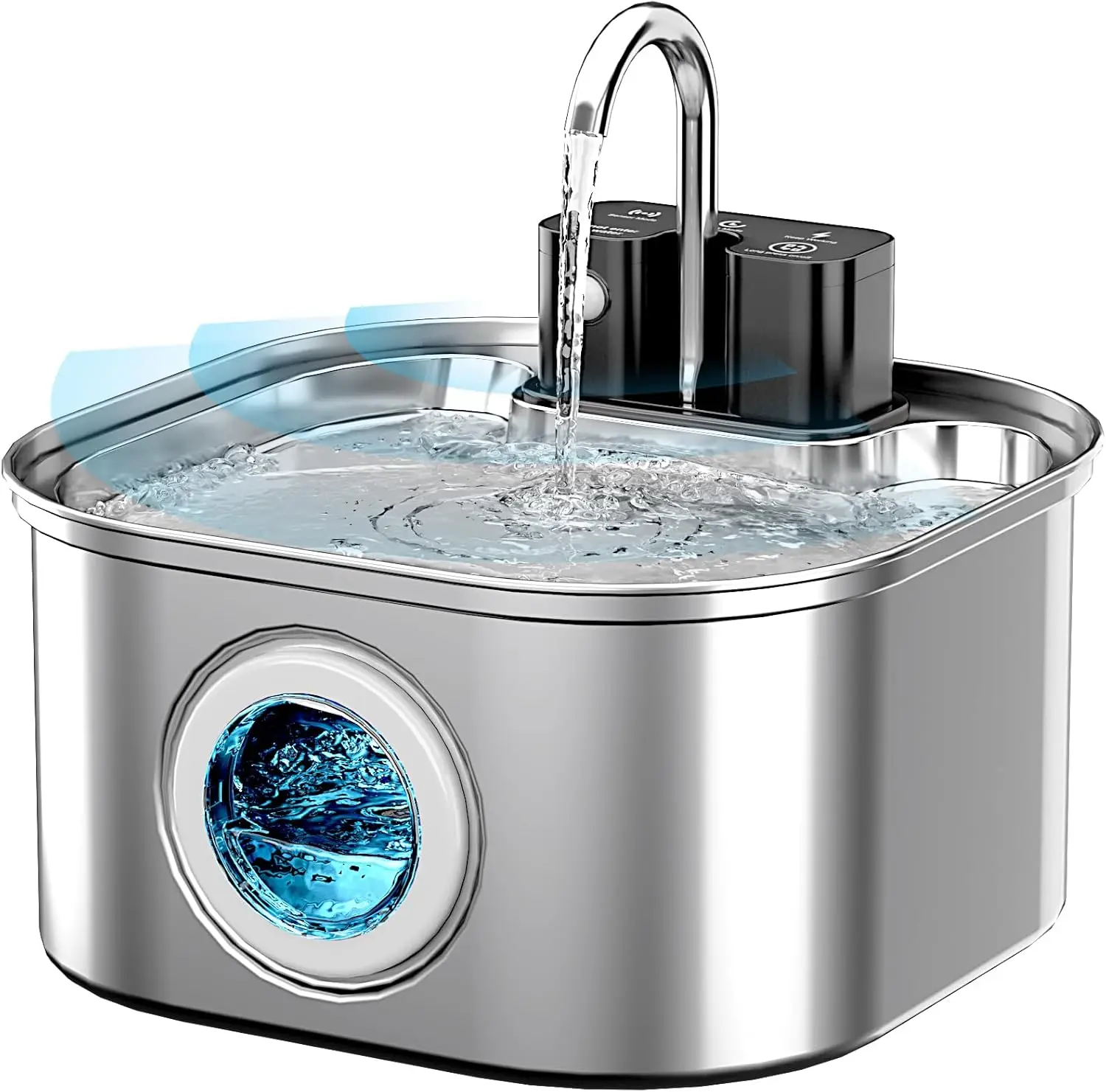 

Wireless Cat Water Fountain 3.2L Stainless Steel, Battery Operated with 3 Modes for Cats & Dogs