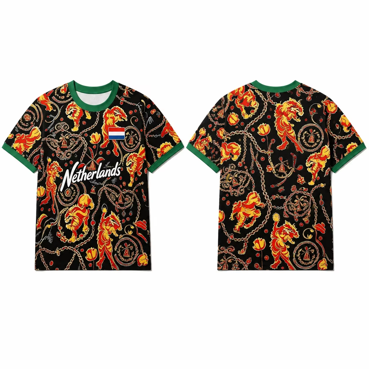 2026 Neues NIEDERLÄNDISCHES Fußballtrikot mit Löwenmotiv, Atmungsaktives Fußball-T-Shirt, Grafikdruck Casual Sport-Fan-Shirt – Detail 3