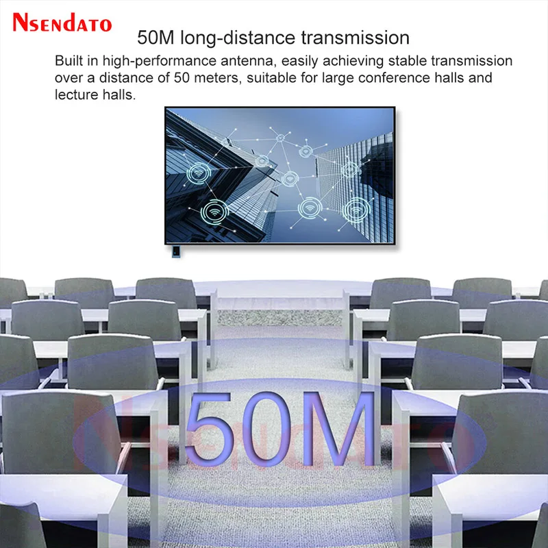 50m 1080P Wireless HDMI Video Audio Transmitter and Receiver Extender Wifi Display Screen TV Stick Adapter for Camera PC to TV image 3