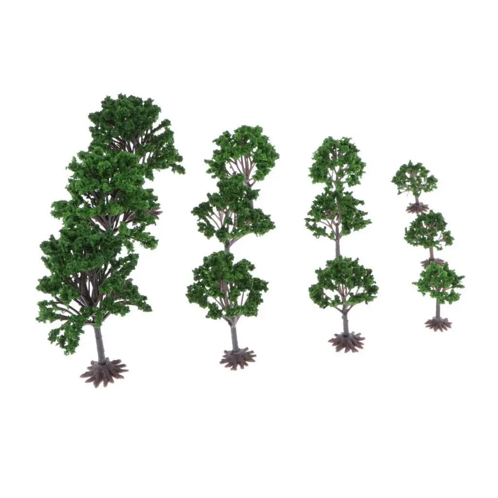 12pcs Model Peach Tree Train Railroad Winter Scenery, N Z TT Diorama Accessories for crafts or Building Models