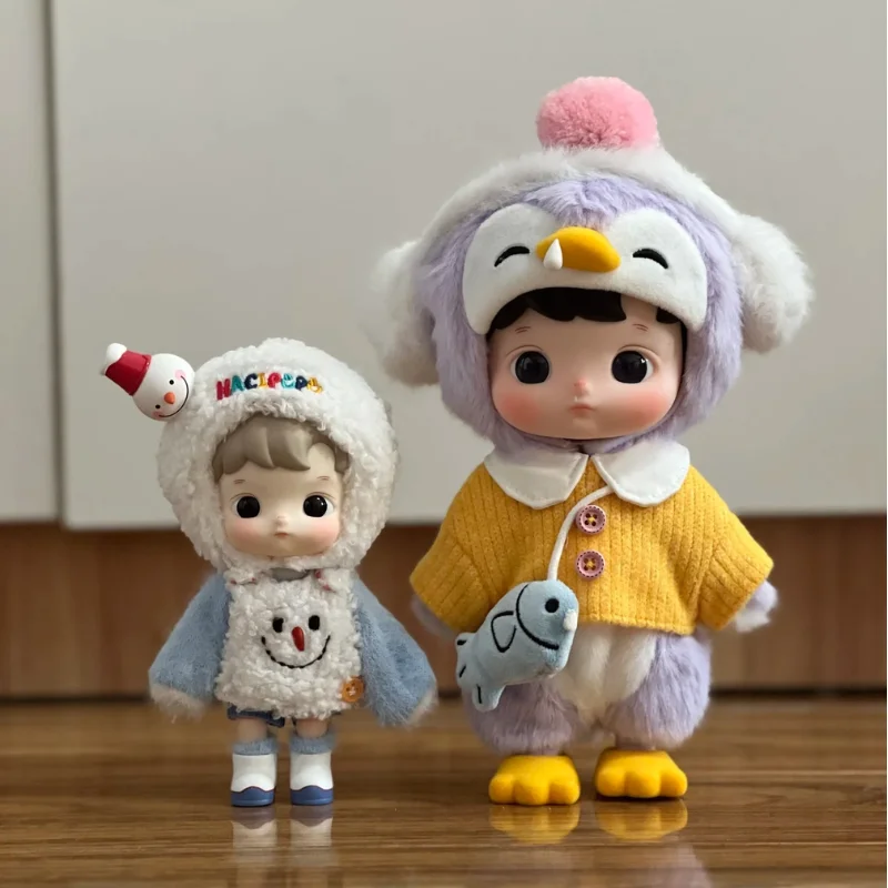 Hacipu×Loopy 크리스마스 눈사람 엘크 Bjd 인형 시리즈 액션 피규어 장난감, 데스크탑 장식 선풍기, 서프라이즈 크리스마스 선물, 16cm