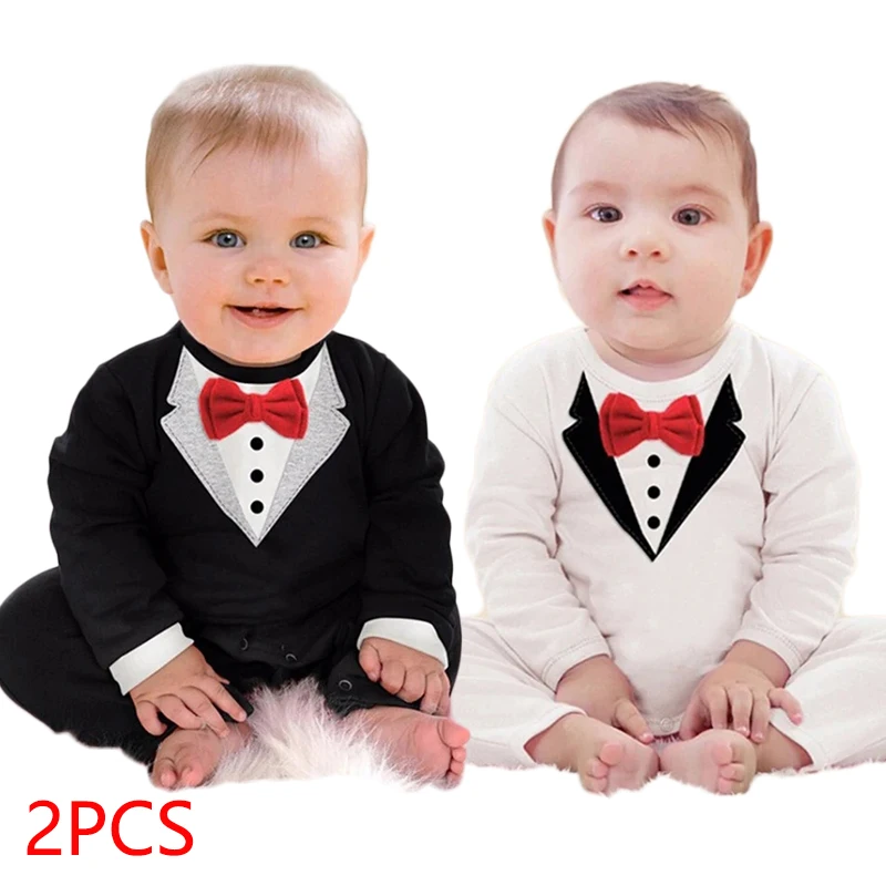 Spring Autumn Fashion Baby Boy Clothes Cotton Baby Girl Romper Long Sleeve Baby Jumpsuit One-pieces Outfits 2PCS