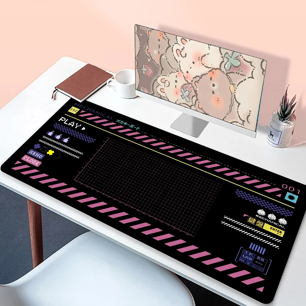 Art Mechanical Keyboard Accessories Pink black Gaming Mousepad Expansion pad Sushi XXL Size Non-slip for Laptop Desk Office Mat