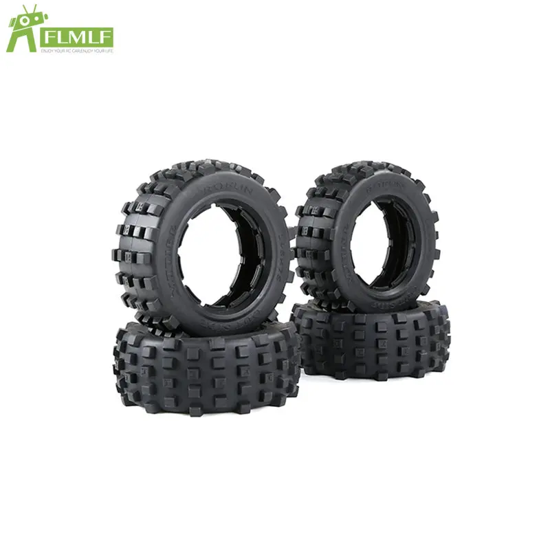 

4pcs/Set Rubber Knobby Front Rear Wheel Tire Skin Kit for 1/5 HPI ROFUN ROVAN KM BAJA 5T 5SC 5FT LOSI DBXL Rc Car Parts