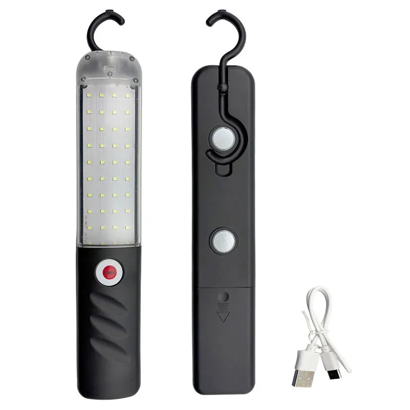 

Portable Magnetic Auto Repair Work Light USB Rechargeable LED Flashlight With Magnet Hook For Car Repair Fishing Emergencies
