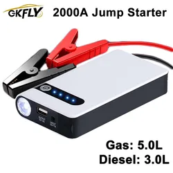GKFLY Car Jump Starter Portable Power Bank 2000A Car Battery Booster Charger Starting Device Petrol Diesel Car Starter Buster