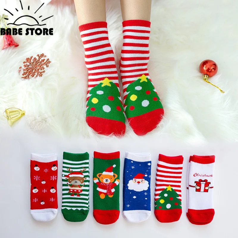 

Children's Socks for Newborns Girls Boys Baby Anti-slip Child Warm Winter Cute Christmas Socks for Kids 0-10Y Baby Socks Girl