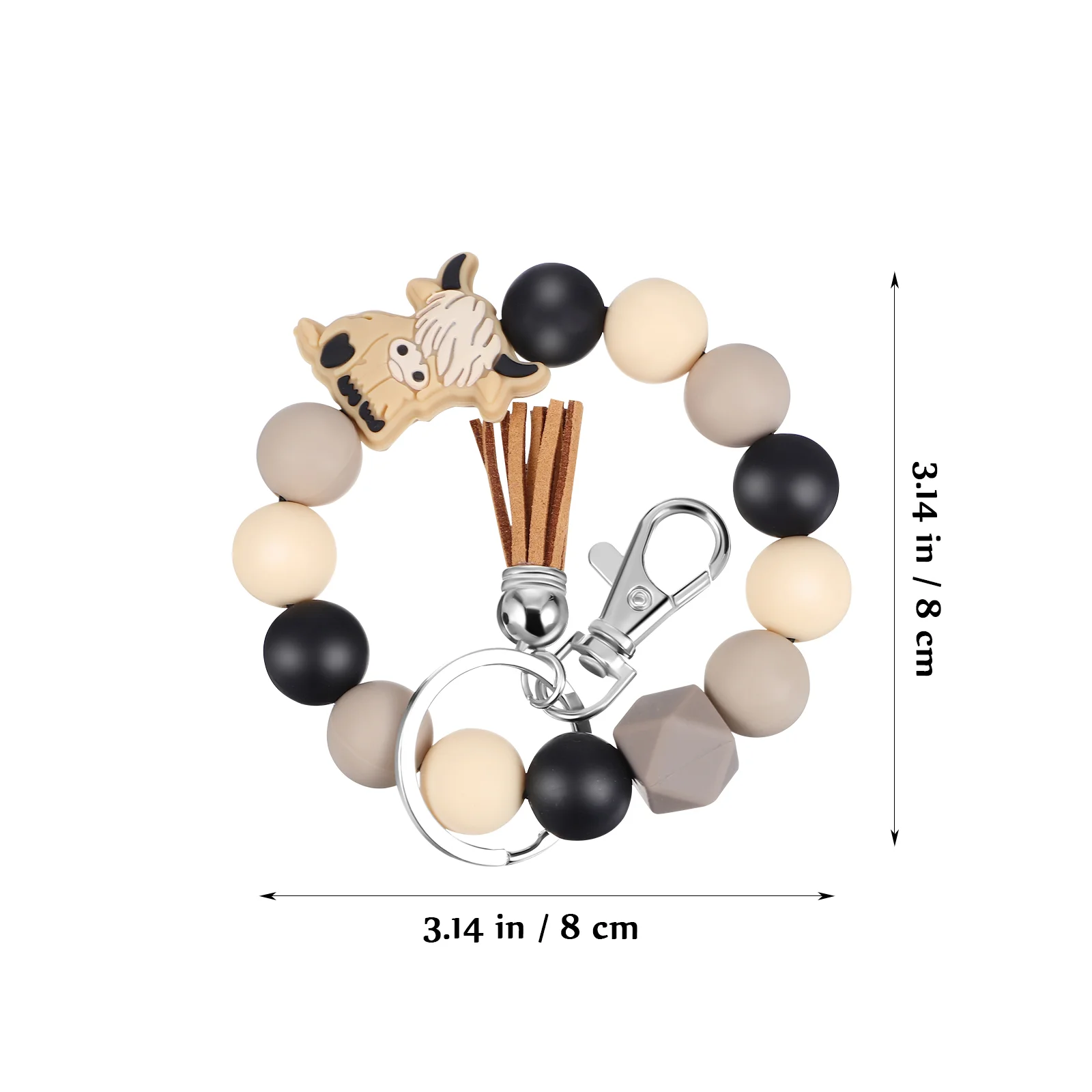 Chaveiro acessórios pulseira dos desenhos animados feminino saco encantos anel animal kawaii pingente highland vaca pulseira