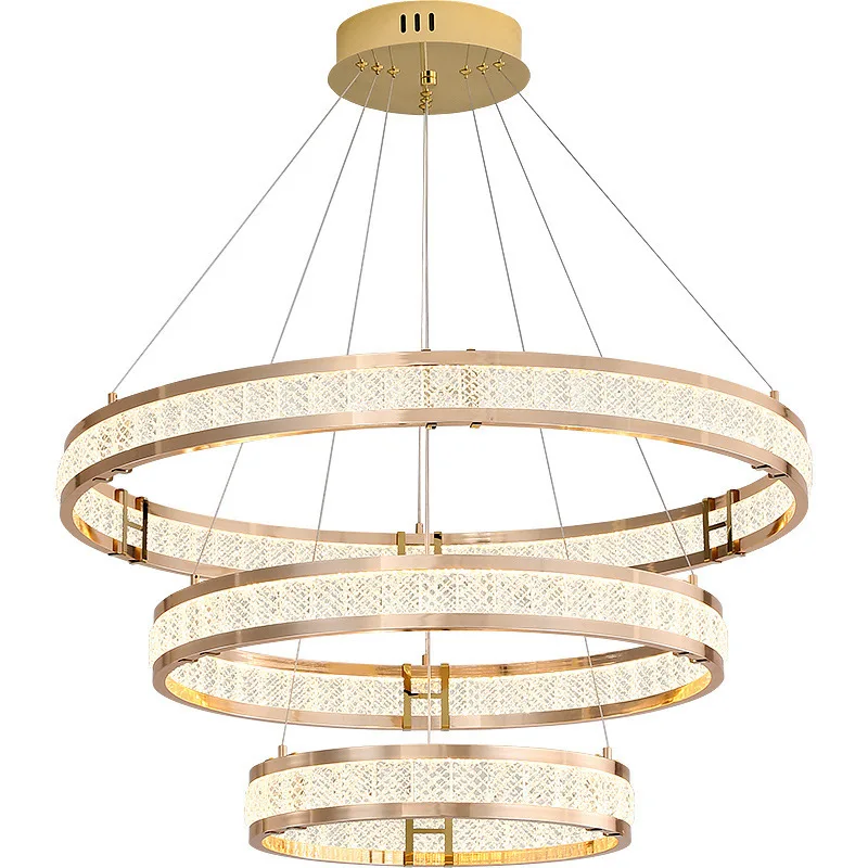 

Light luxury post-modern fashion living room creative ring crystal chandelier designer art