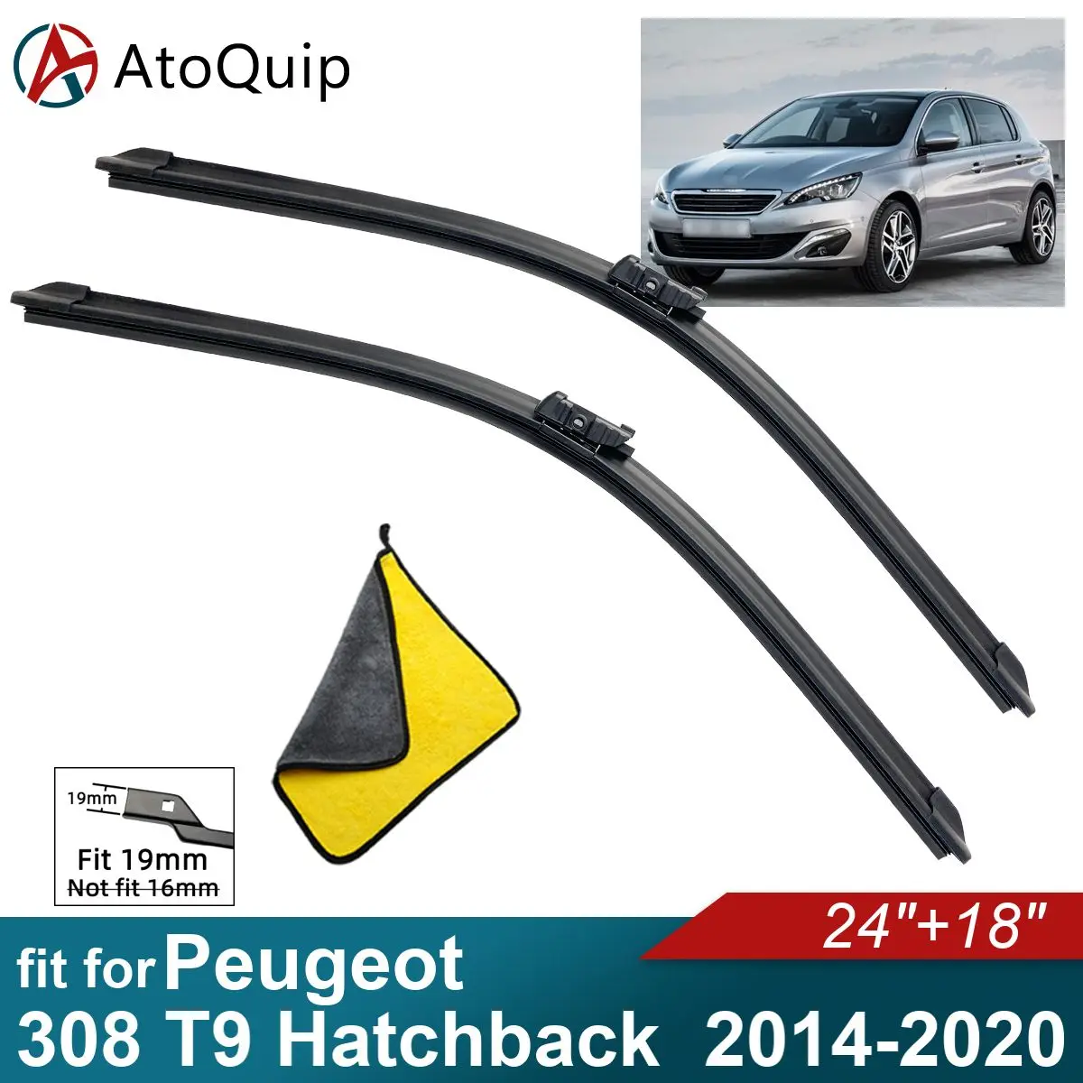 

Car Windshield Wiper Blades Fit For Peugeot 308 T9 Hatchback Wiper Blades Soft Rubber Auto Front Windscreen