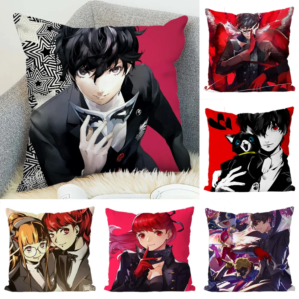 

P-Persona 5 Pillow Case Luxury Double-sided For Car Pillows 45x45 Cushions Cover Home And Decoration Sofa Pillowcase 50x50