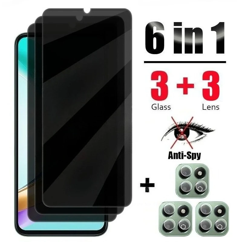 

3 + 3 шт. антишпионская защитная пленка для экрана для Honor X6 X6a X6b X6c, закаленная пленка против царапин для Honor X6a X6b X6 X6c, пленка для конфиденциальности объектива