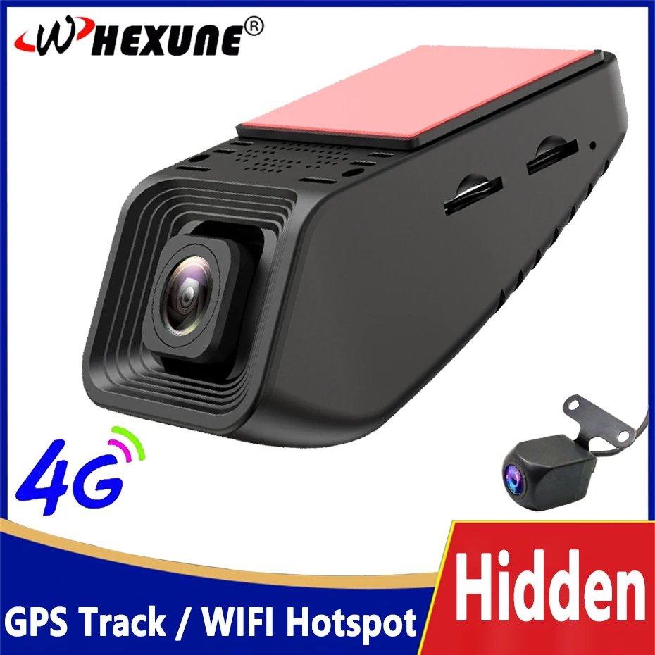 

1080P Black Box 24H Parking 4G Hidden Video Recorder WIFI Live Monitor Mini Dash Cam GPS Position Car DVR Dual Lens Cameras FHD