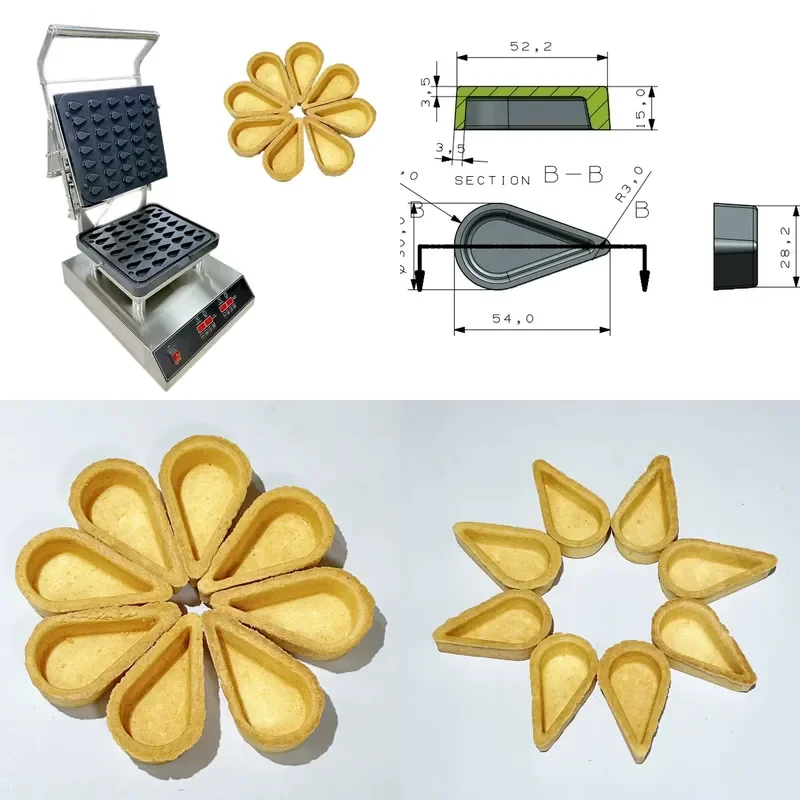 Non-stick Water Drop Tart Shell Grouting Cookie Machine Constant Temperature Heating Commercial Baking Oven Customizable