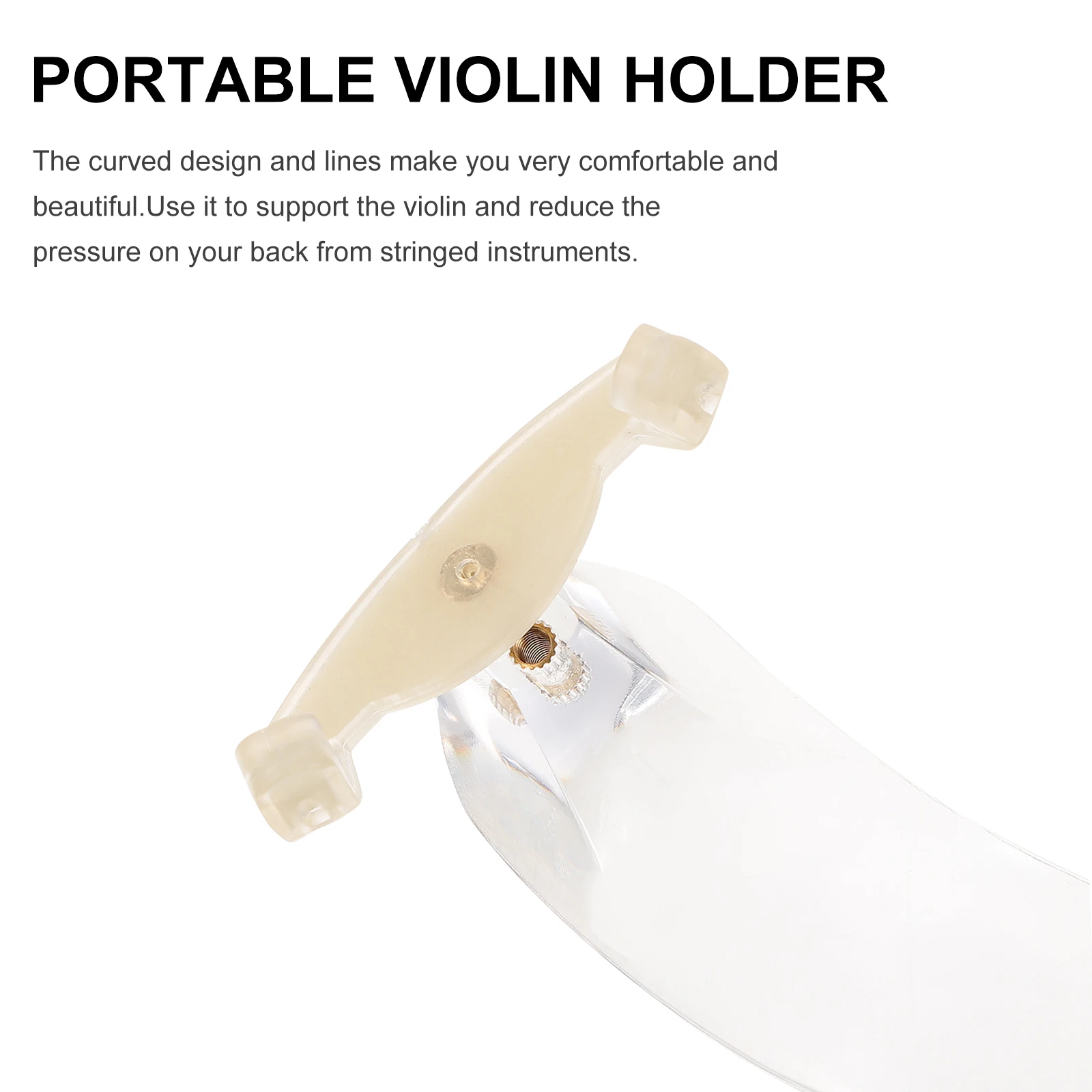 

1pc Acrylic Violin Portable Violin Instrument Rest Rest Simple Durable Portable Support For String Instruments Lightweight White