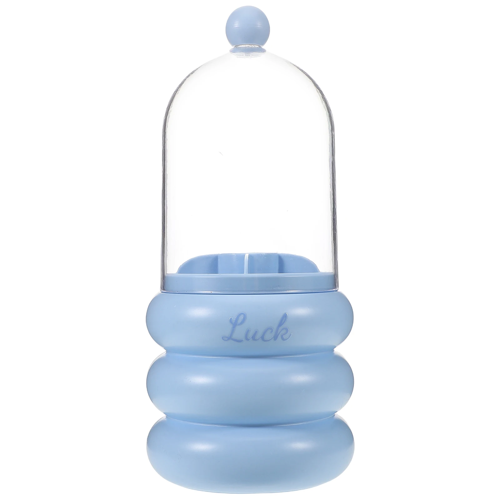 360 ° صندوق منظم حامل فرشاة المكياج الدوار مع غطاء شفاف لأقلام الحواجب وفرش ظلال العيون متعددة الوظائف #1