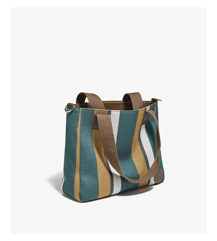 FOXER Stoff-Umhängetasche für Damen, lässige Handtasche mit großem Fassungsvermögen, modische, leichte Einkaufstasche, Geldbörse – Detail 17