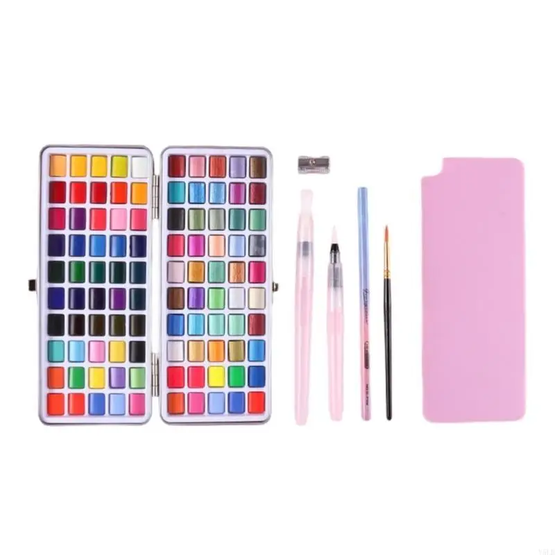 Y5LB 50/72/90/100 لون مجموعة الطلاء بالألوان المائية لوازم الرسم بيرليسسينت الصباغ الصلبة مجموعة الطلاء بالألوان المائية