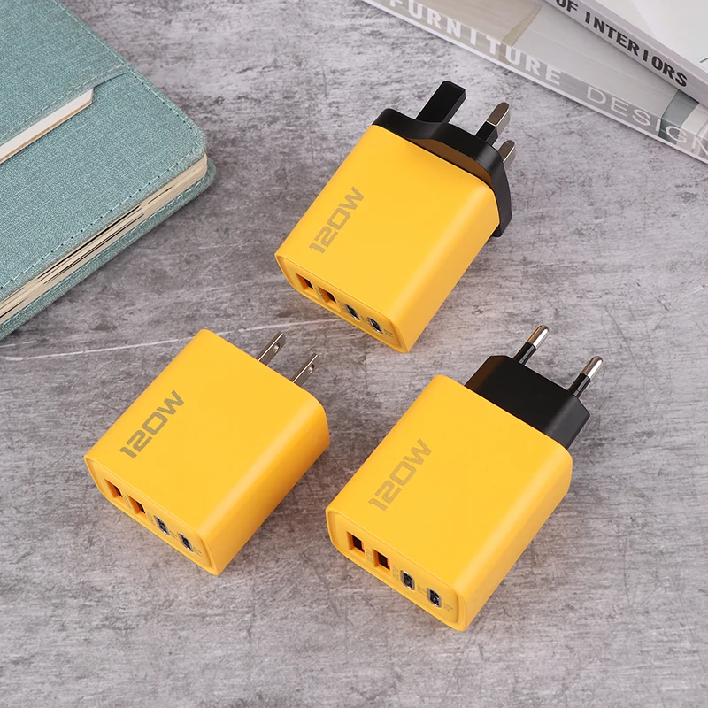 Adaptador USB carregador rápido para telefone, tipo C, 120W, carga rápida 3.0, PD