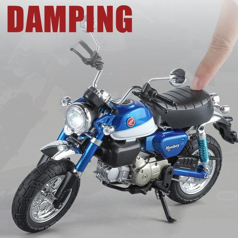 Simulation 1/9 Honda Monkey Alloy Motorcycle Model Ornament Diecast Metal Toy Vehicle Boy Birthday Gifts Collection Miniature