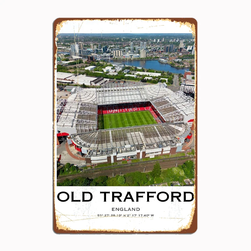 

Old Trafford Ravel Wall Art Poster Player Retro Metal Sign Club Indoor Room Decor Custom Tin Home Wall Decor