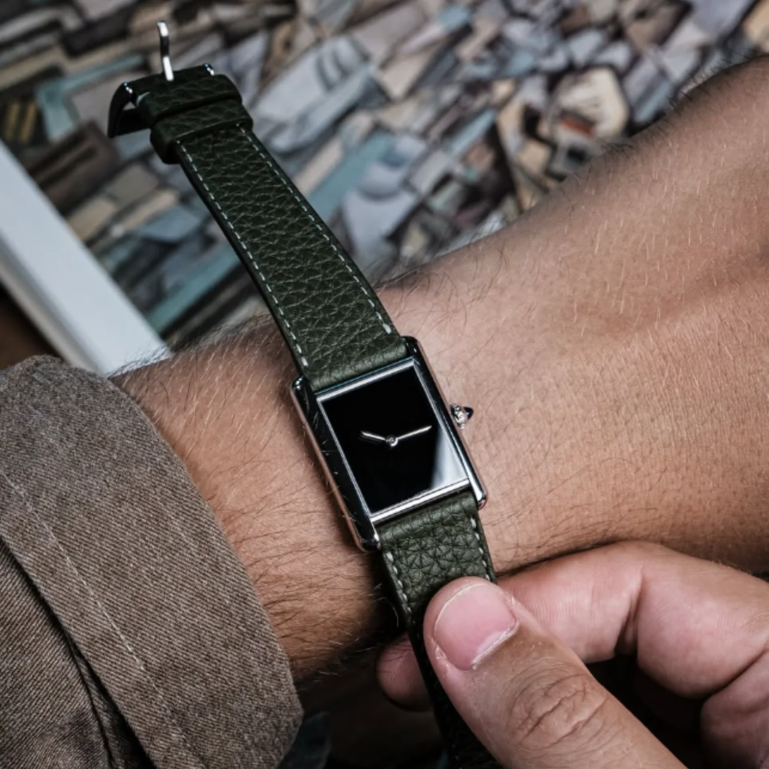 CILOA Black Square Tank Watch for Men, Retro Luxury Gift, High Quality, 2025 New Waterproof Simple High-End Quartz Watch image 4