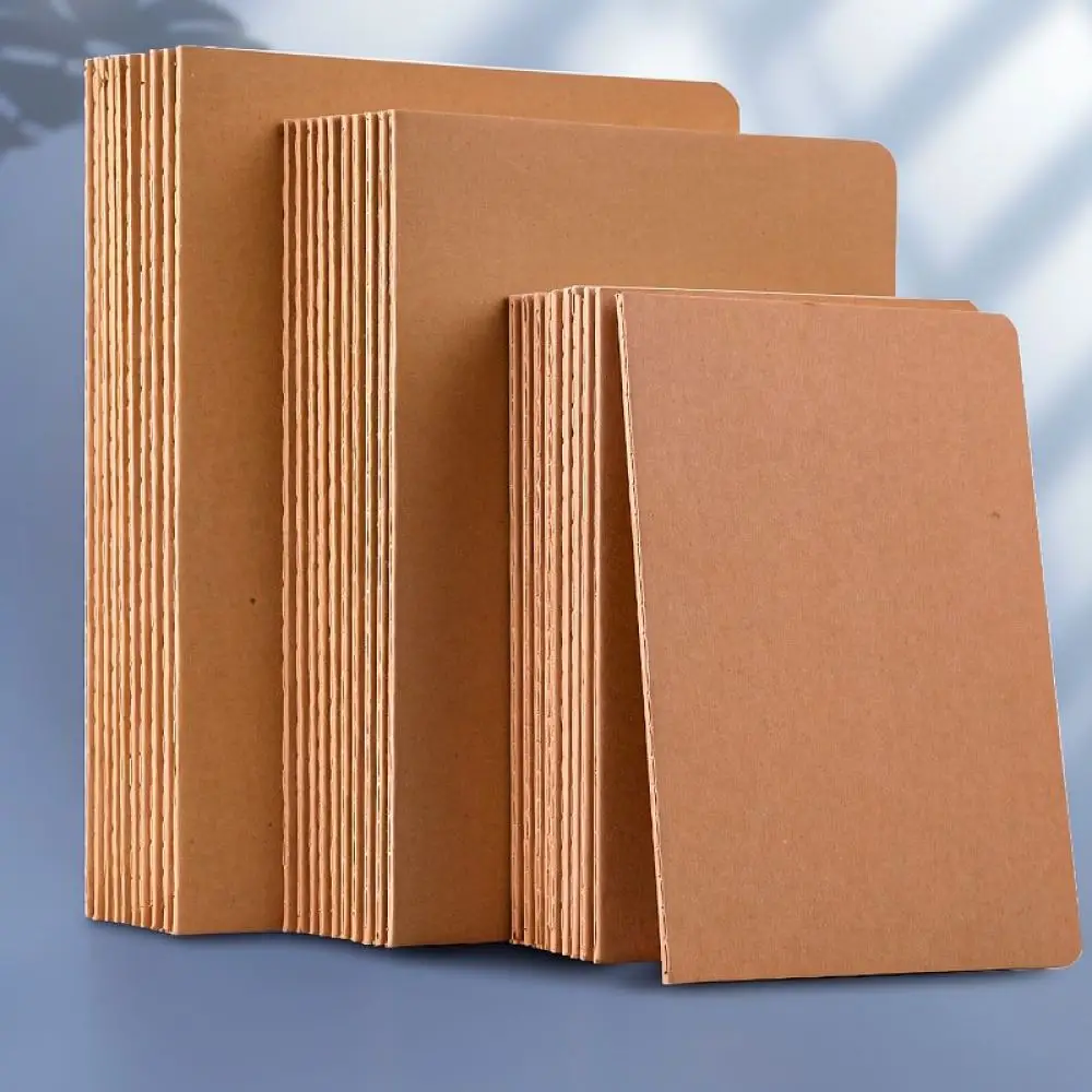 Organized Kraft Notebook Cornell Academic Diary Journal Blank Grid Lined English Practice Pad For School Study Office Supplies
