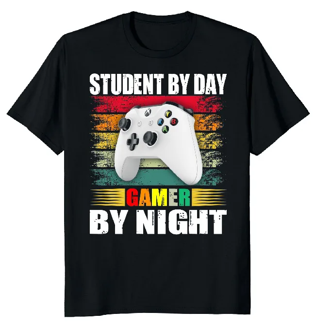 NEW LIMITED Student By Day Gamer Night Classic Novelty Tee  Fast ShippingAnime Pattern Summer Clothing