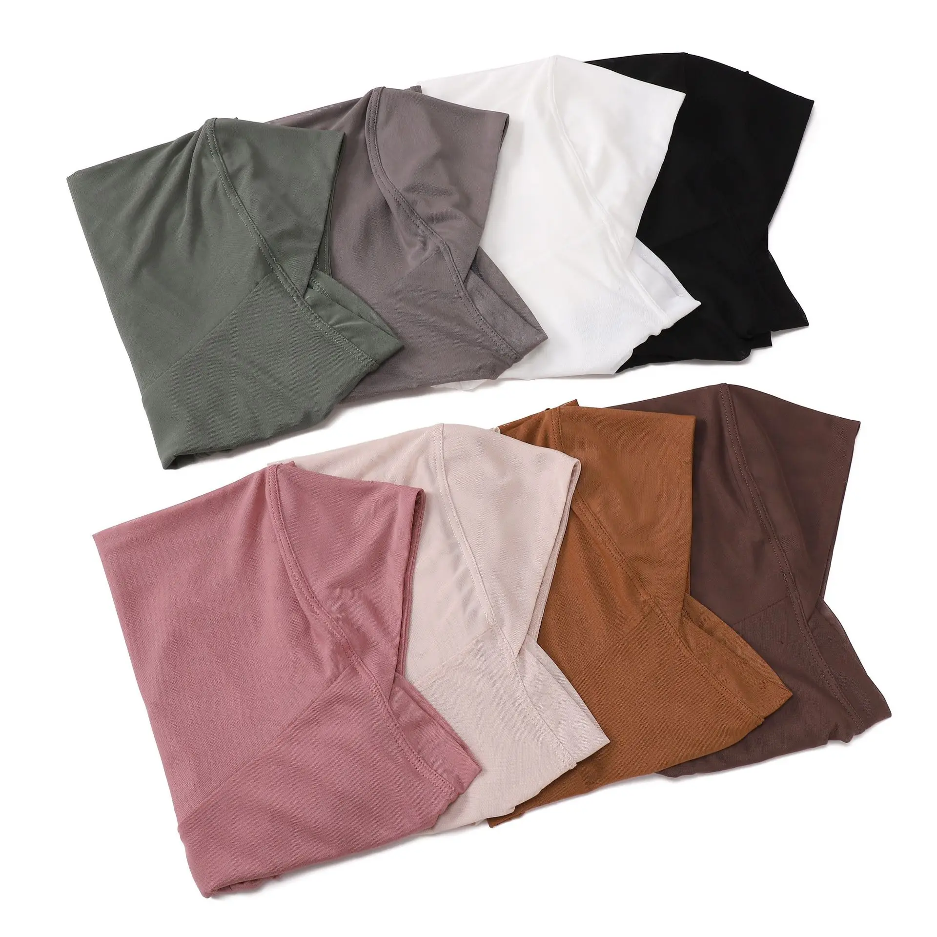 New Muslim Amira Instant Scarf Hijab Women Solid Color Headscarf Turban One Piece Head Wrap Islam Prayer Hijabs Niqab Nikab Hat