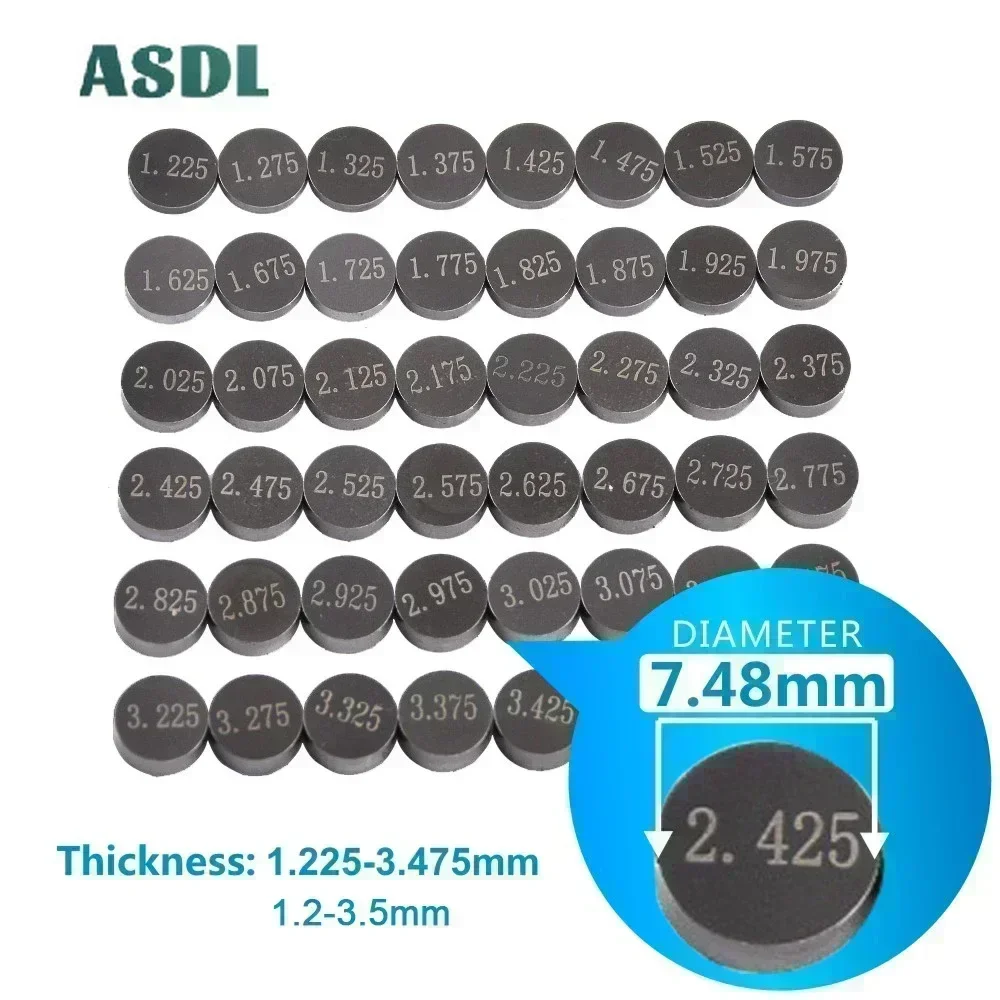 

7.48mm 1.225-3.475 1.20-3.50 Motorcycle Adjustable Valve Shim Gasket Pad Cams For Honda VFR800A Interceptor ABS VFR800 VFR 800