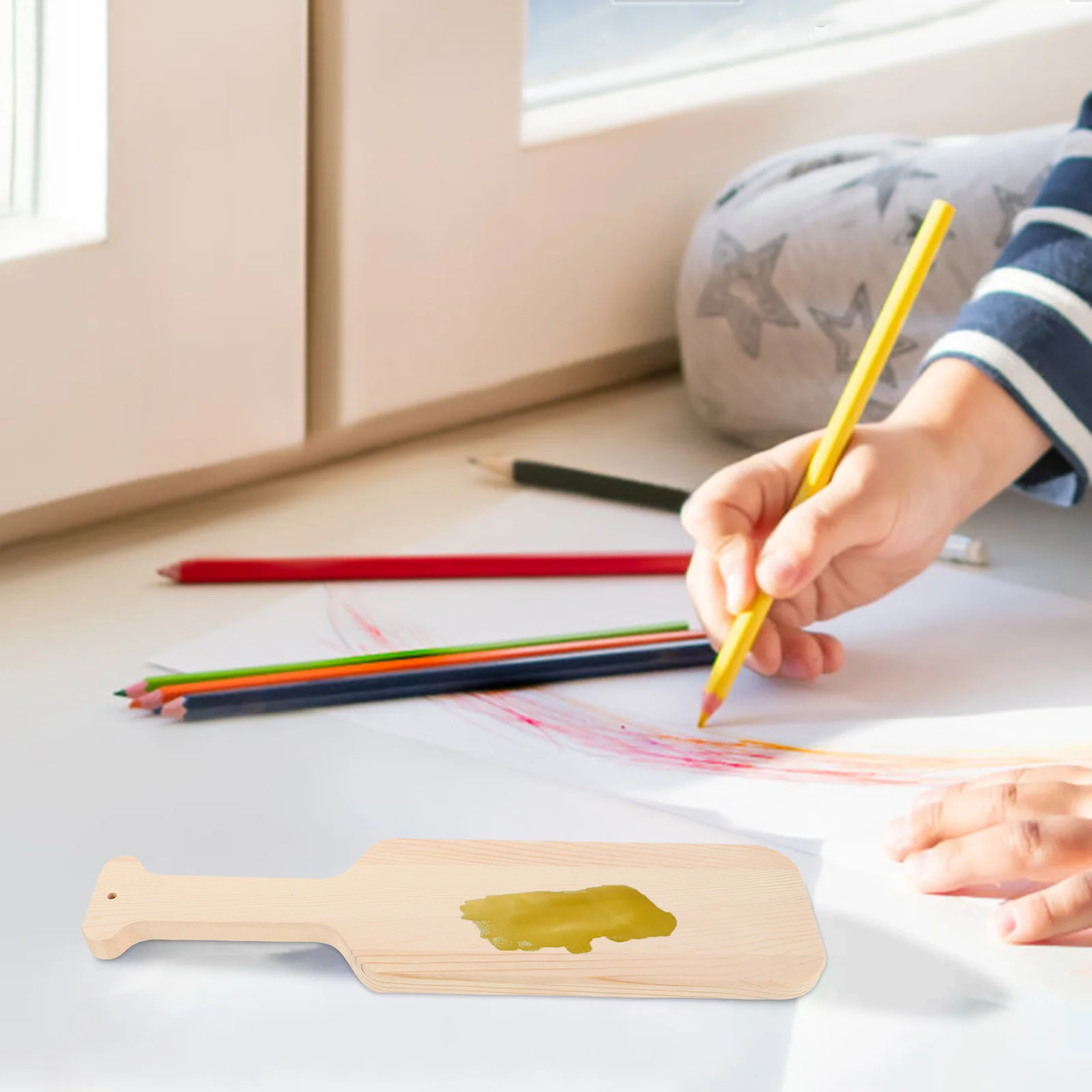 

2Pcs Solid Wood Decorative Paddle Unfinished Natural Grain Wooden Boards 15 Inch for DIY Greek Paddle University Student Club