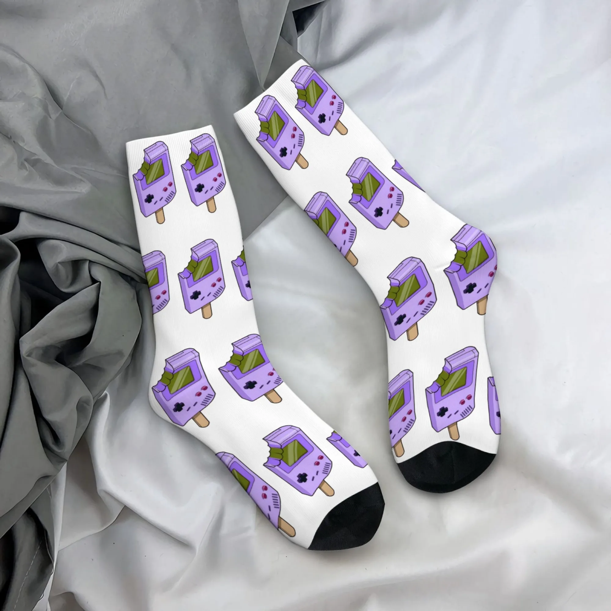 Popsicle Arcade Game Machine Socks Men's Outdoor Casual Elastic Socks Novelty Funny Retro Harajuku Style Streetwear Holiday Gift