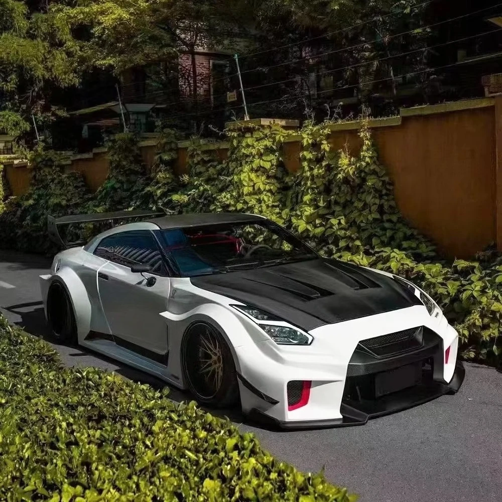 New Arrival Unpainted Carbon Fiber FRP LBV3 Style Body Kit for GTR R35 2007+ Includes Hood Body Kit