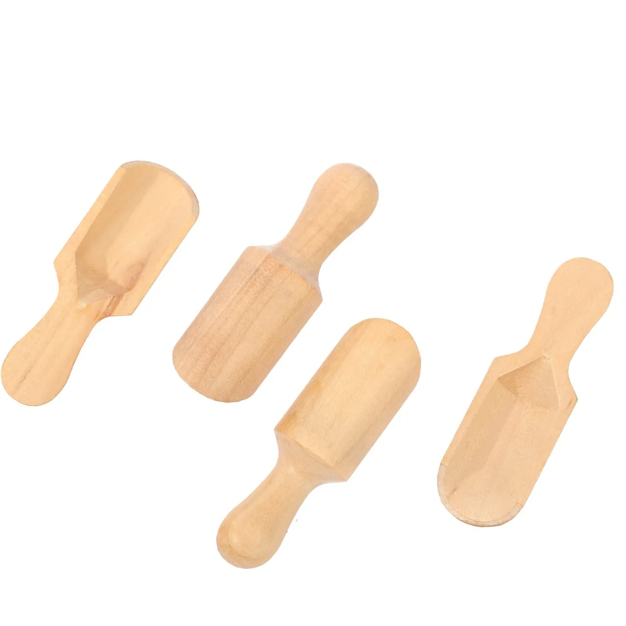 

1/4PCS Small Wooden Spoon Creative Dessert Salt Spoon Children Milk Powder Measuring Spoon Wooden Cucchiaio Kitchen Accessories