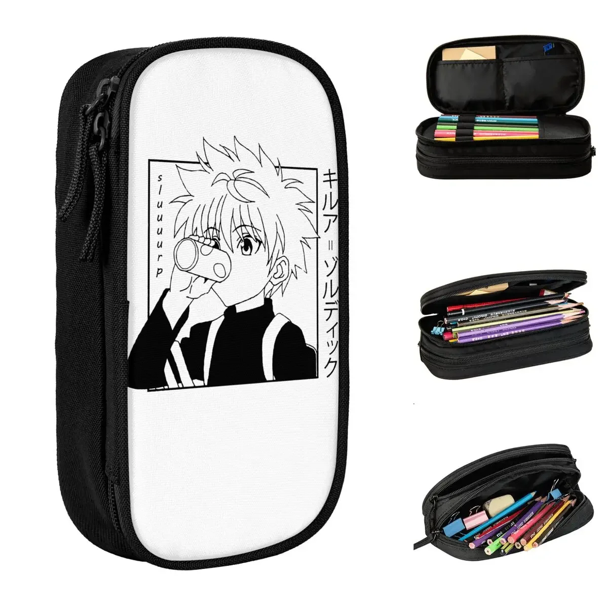 

Kawaii Hunter X Hunter Killua Zoldyck Pencil Cases HXH Anime Manga Pen Pencil Bags Big Capacity School Supplies Gift Pencilcases