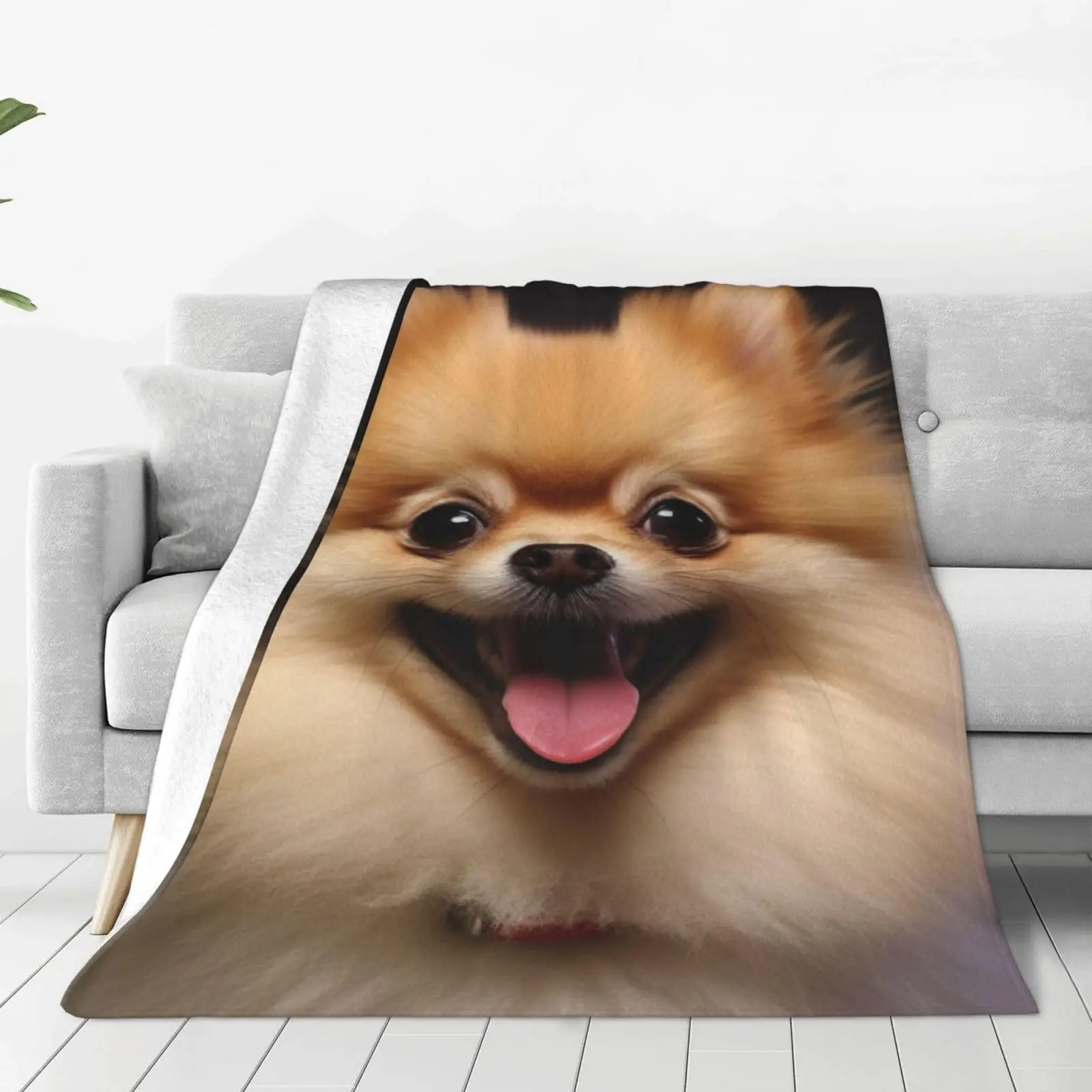 

Cute cartoon dog Printed Blanket for Sofa Bed Travel Camping Living Room Office Conditioning Blanket for All Seasons Gifts