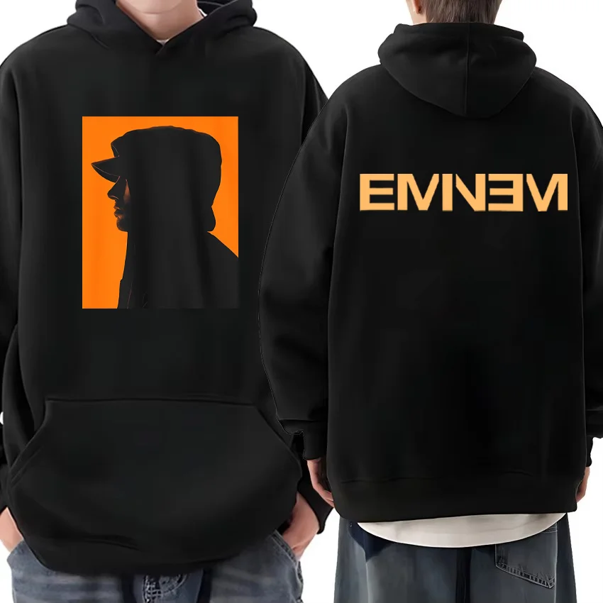 

Eminem Hip hop legend silhouette Graphic Sweatshirts men women's vintage pullovers Fleece Long sleeve Fashion new Style Hoodie